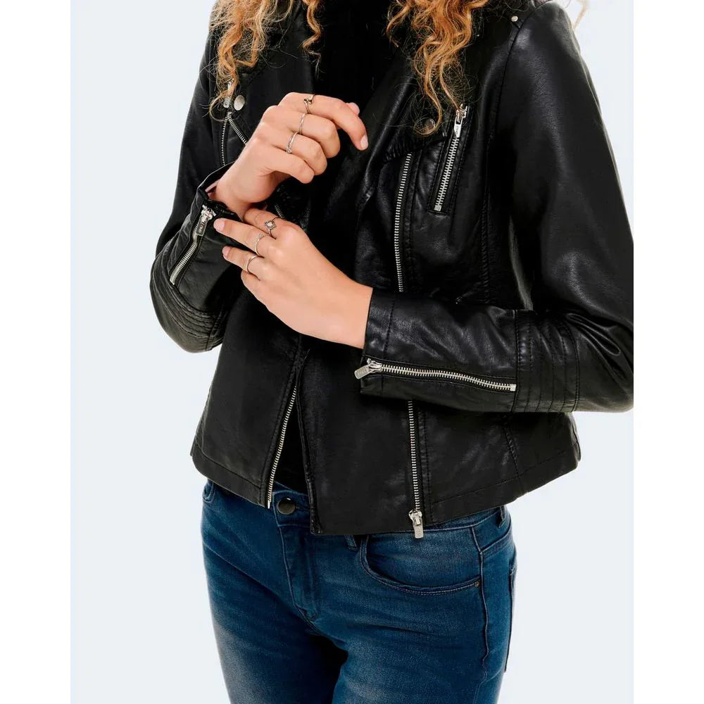 Only Black Viscose Biker Jacket - Zeiniez