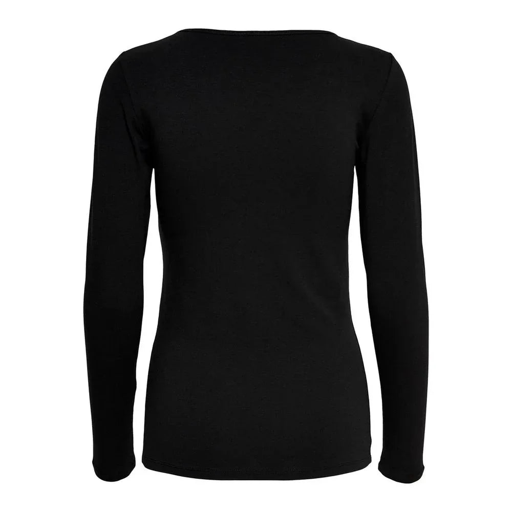 Only Black Cotton Long Sleeve T-Shirt