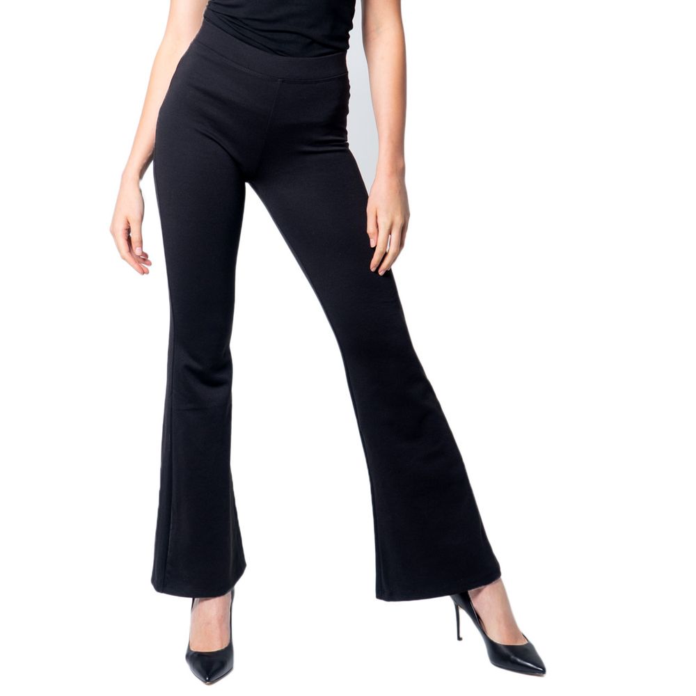 Only Black Polyester Flared Pants