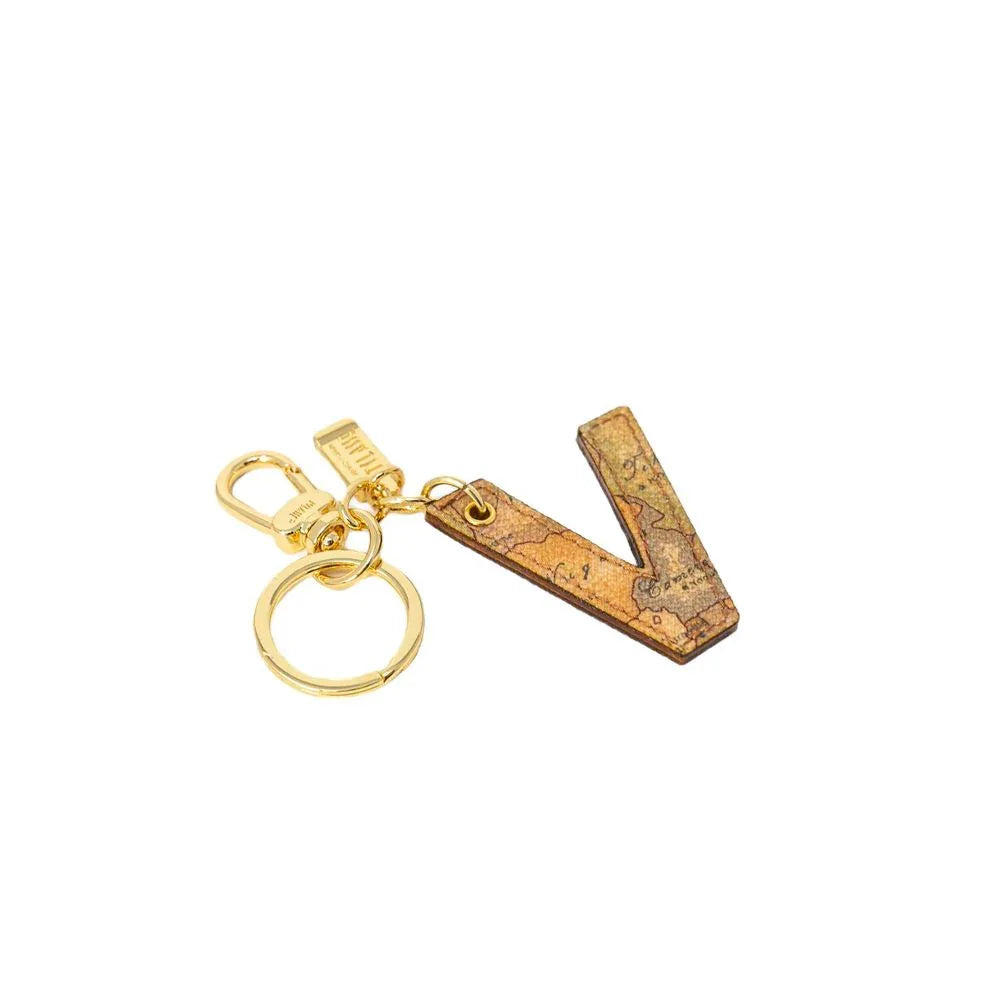 Alviero Martini Prima Classe Beige Leather Keychain - Zeiniez