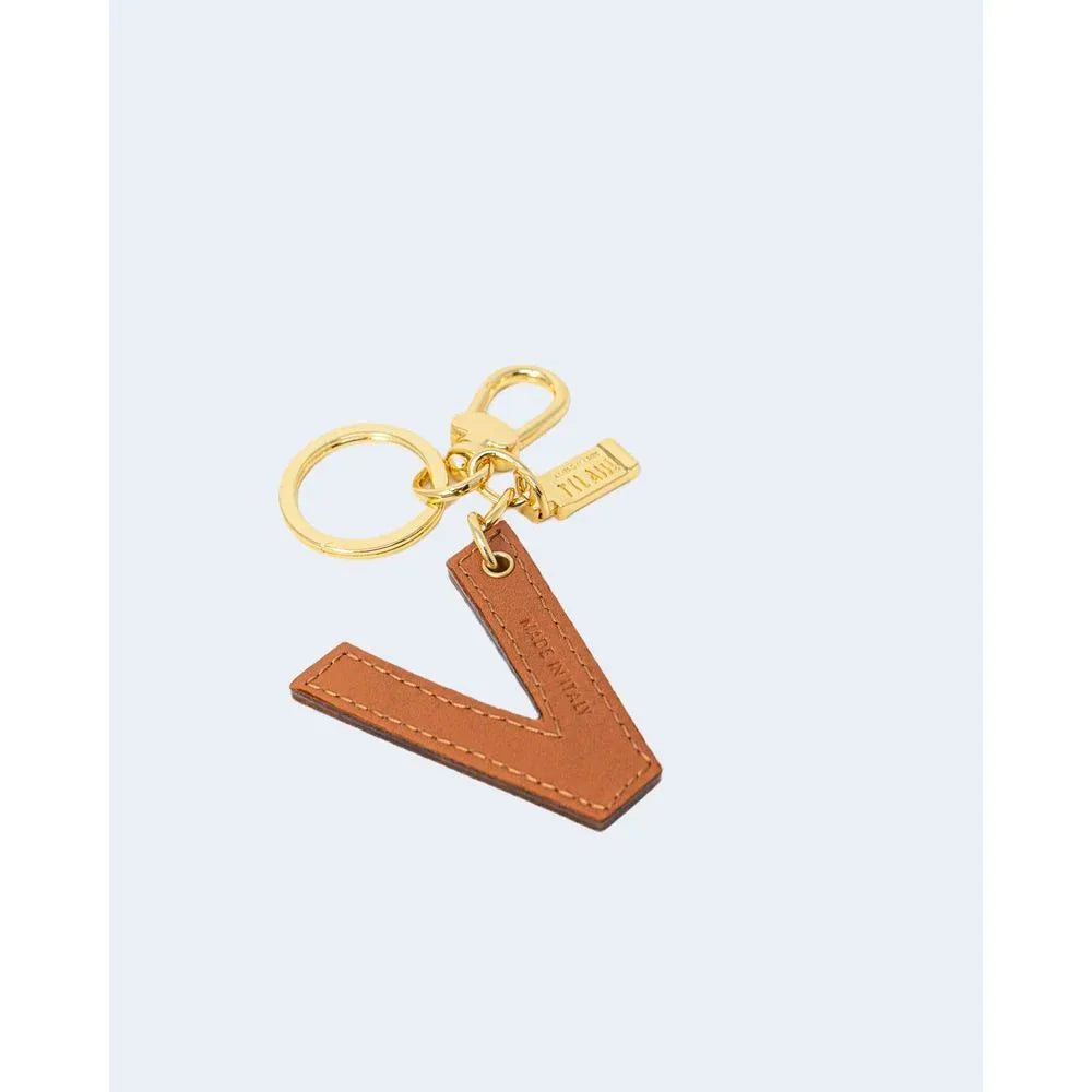 Alviero Martini Prima Classe Beige Leather Keychain - Zeiniez