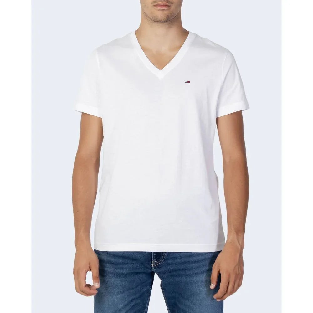 Tommy Hilfiger Jeans White Cotton T-Shirt - Zeiniez