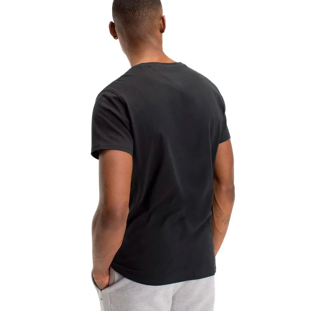 Tommy Hilfiger Jeans Black Cotton T-Shirt - Zeiniez