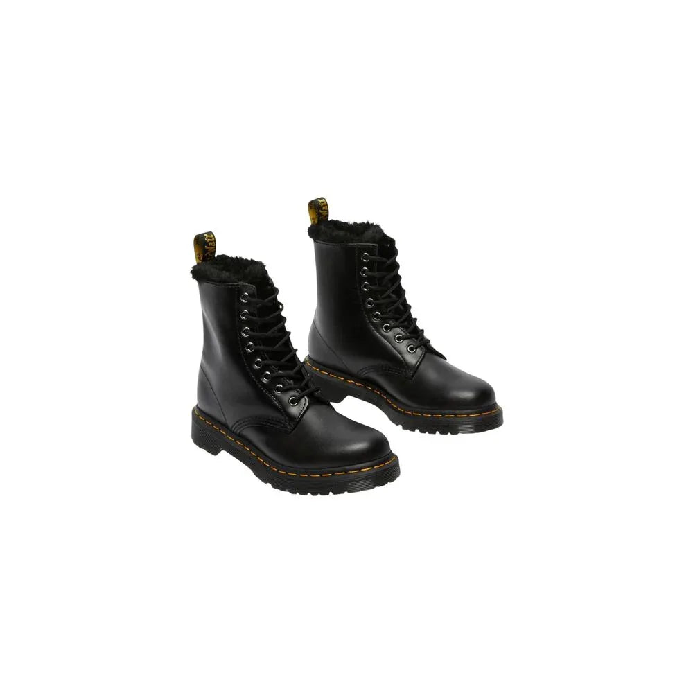 Dr. Martens Black Leather Lace-Up Boots - Zeiniez