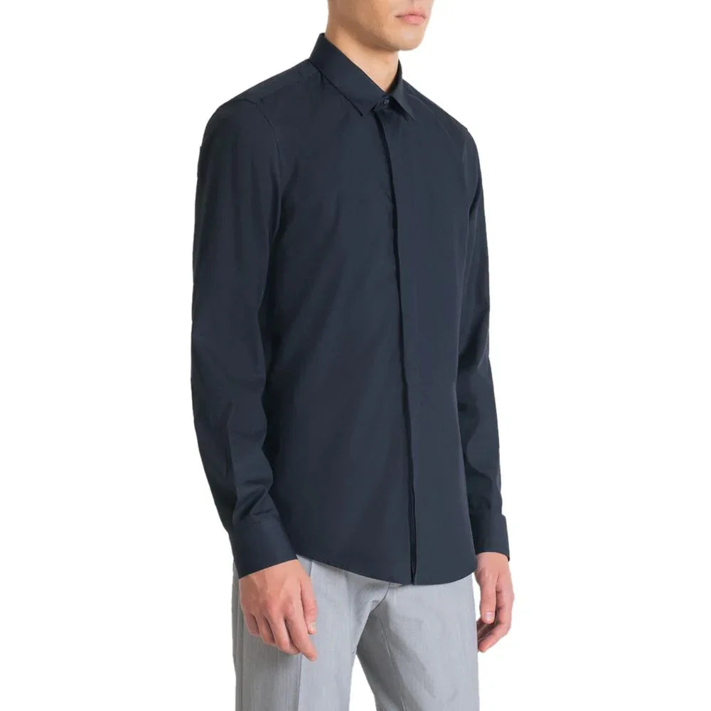 Antony Morato Blue Cotton Dress Shirt - Zeiniez
