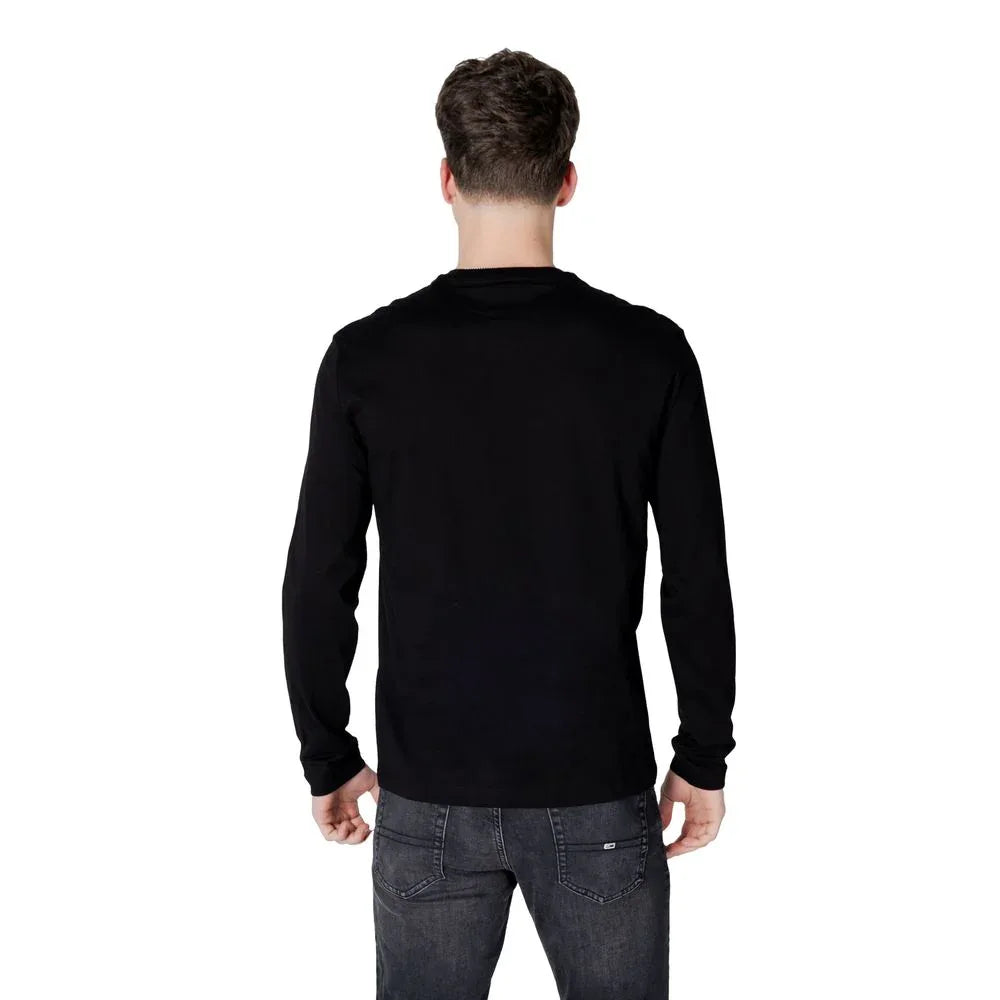 Armani Exchange Black Cotton Long Sleeve T-Shirt - Zeiniez