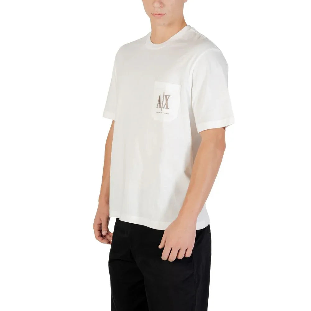 Armani Exchange Cream Cotton T-Shirt - Zeiniez