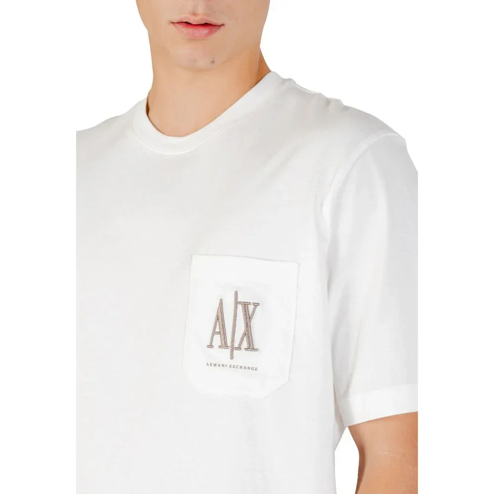 Armani Exchange Cream Cotton T-Shirt - Zeiniez