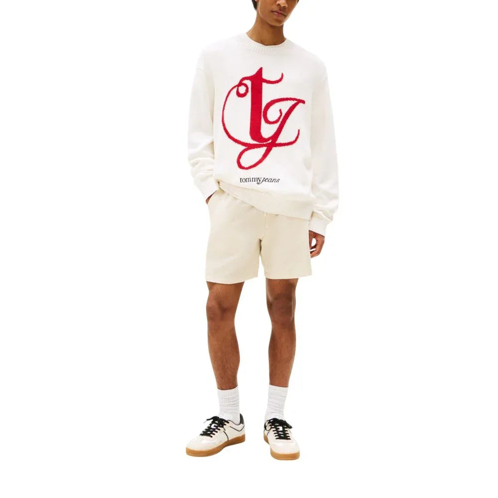 Tommy Hilfiger Jeans Cream Recycled Cotton Sweatshirt - Zeiniez
