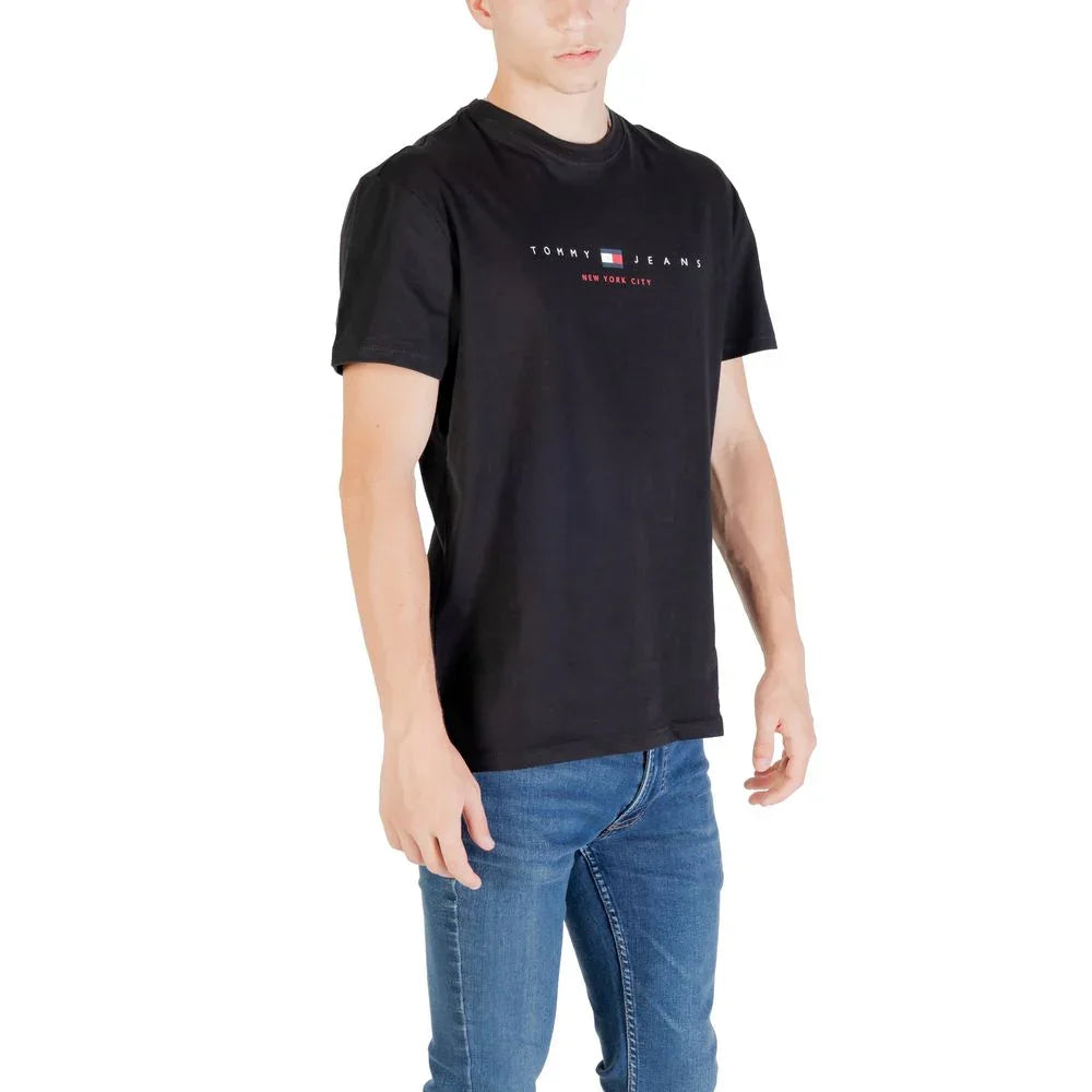 Tommy Hilfiger Jeans Black Recycled Cotton T-Shirt - Zeiniez