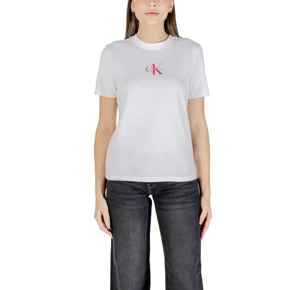 Calvin Klein Jeans White Cotton T-Shirt - Zeiniez