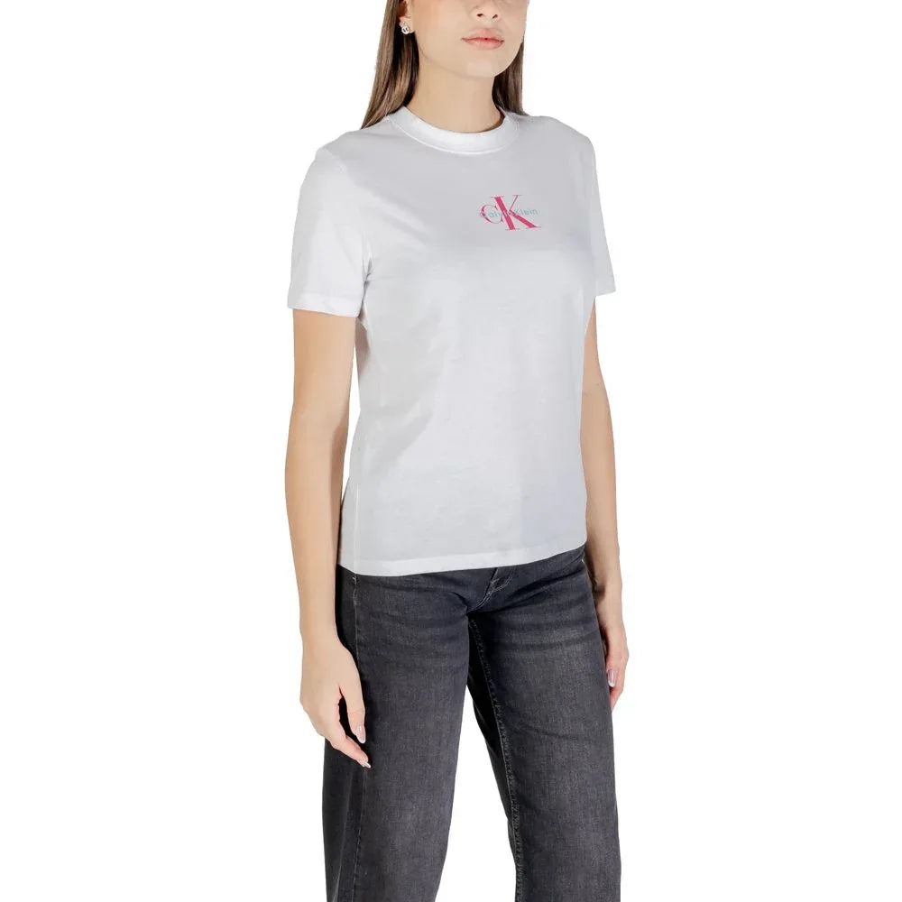 Calvin Klein Jeans White Cotton T-Shirt - Zeiniez