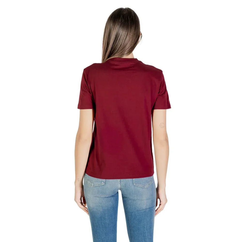 Calvin Klein Jeans Bordeaux Cotton T-Shirt - Zeiniez