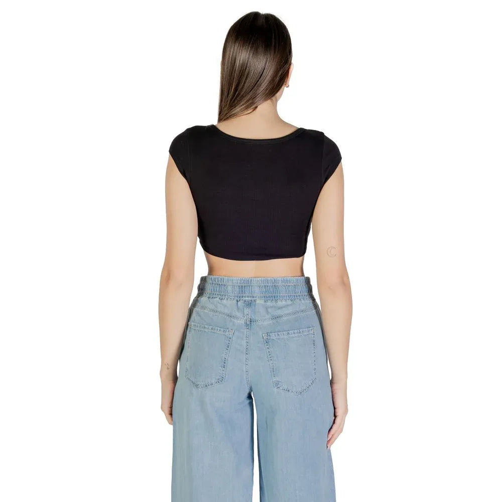 Tommy Hilfiger Jeans Black Cotton T-Shirt - Zeiniez