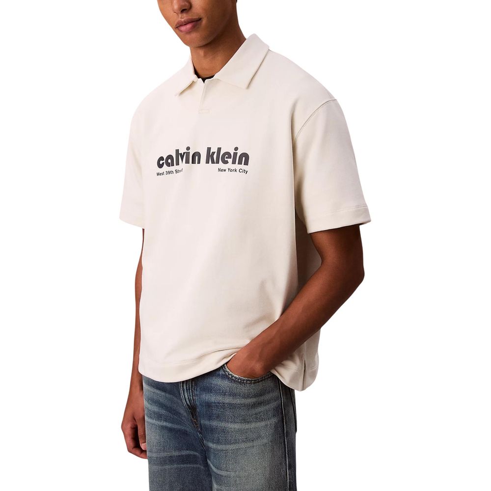 Calvin Klein Jeans White Cotton Polo Shirt
