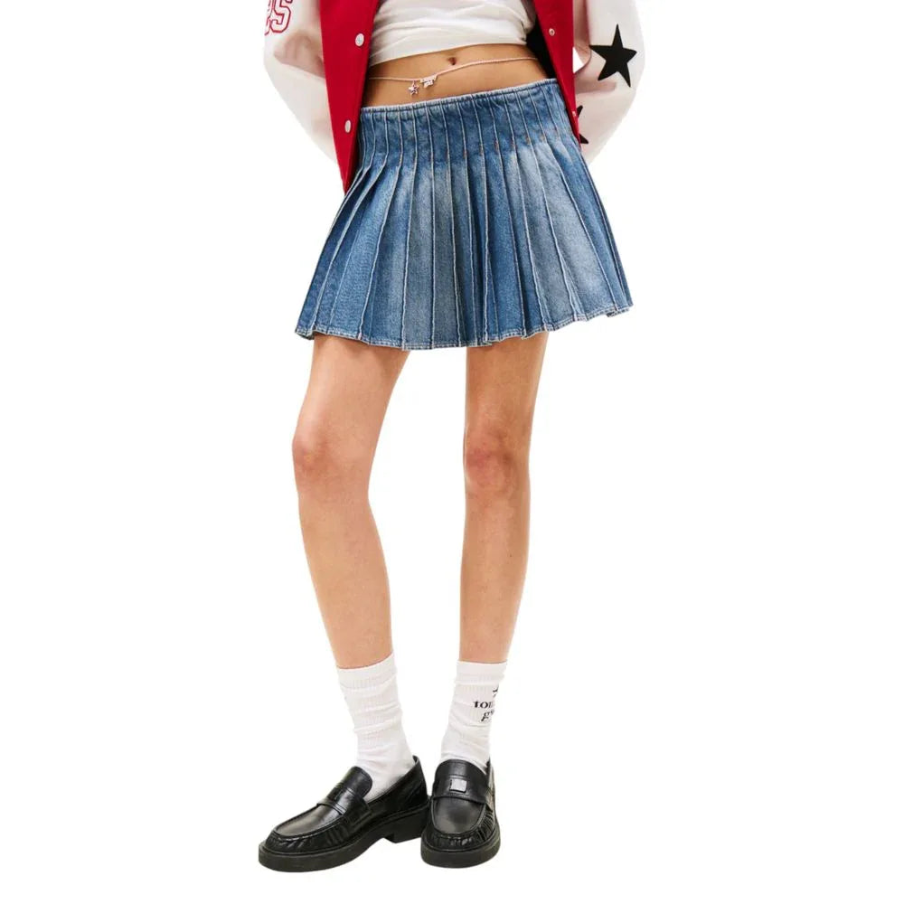Tommy Hilfiger Jeans Blue Recycled Cotton Mini Skirt - Zeiniez