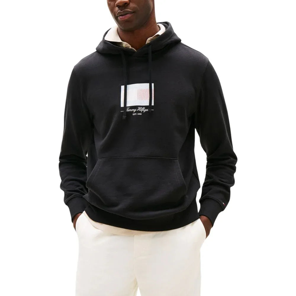 Tommy Hilfiger Black Recycled Cotton Hoodie