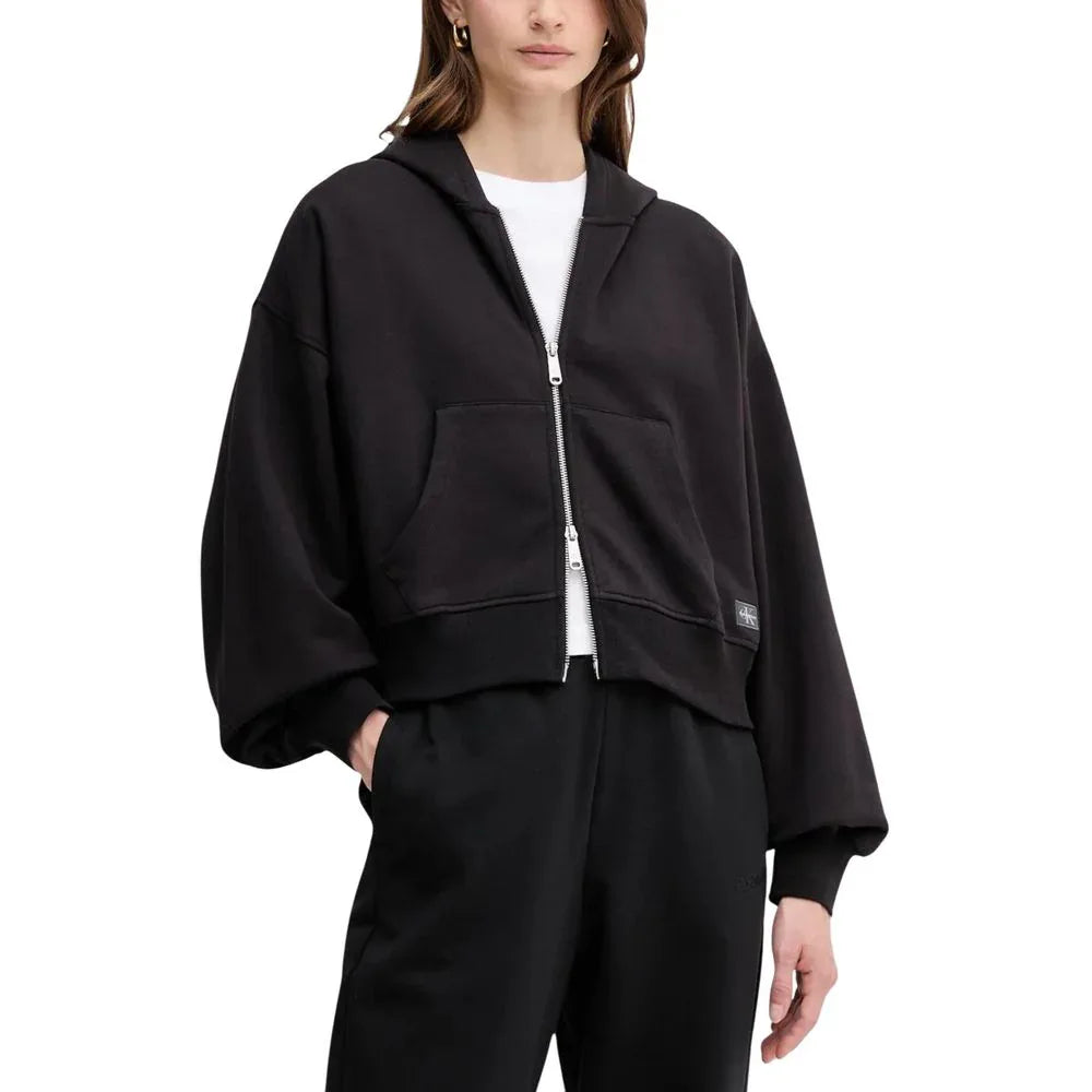 Calvin Klein Jeans Black Cotton Hoodie - Zeiniez