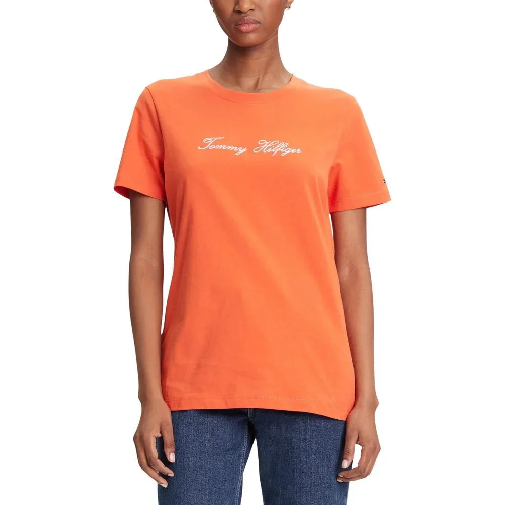 Tommy Hilfiger Orange Recycled Cotton T-Shirt - Zeiniez