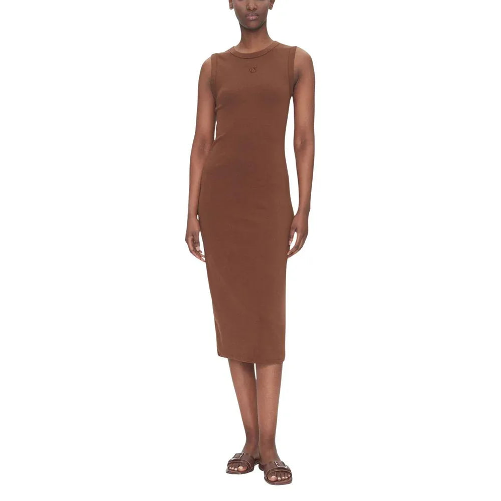 Calvin Klein Jeans Brown Cotton Long Dress - Zeiniez