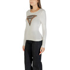 Guess Cream Cotton Long Sleeve T-Shirt - Zeiniez