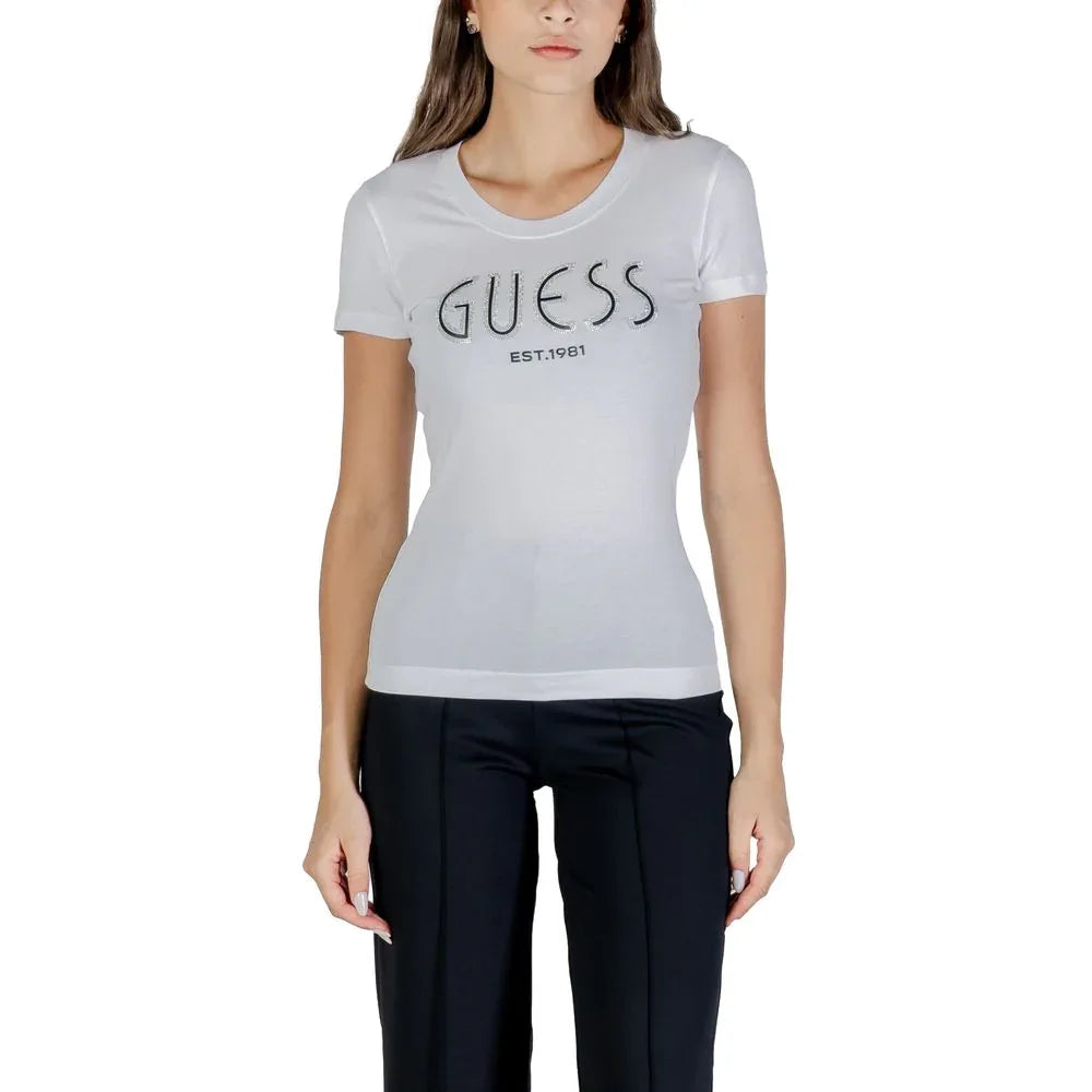 Guess White Cotton T-Shirt - Zeiniez
