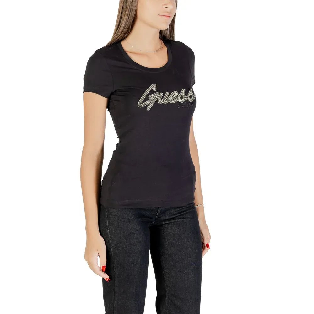 Guess Black Cotton T-Shirt - Zeiniez