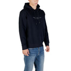 Armani Exchange Blue Cotton Hoodie