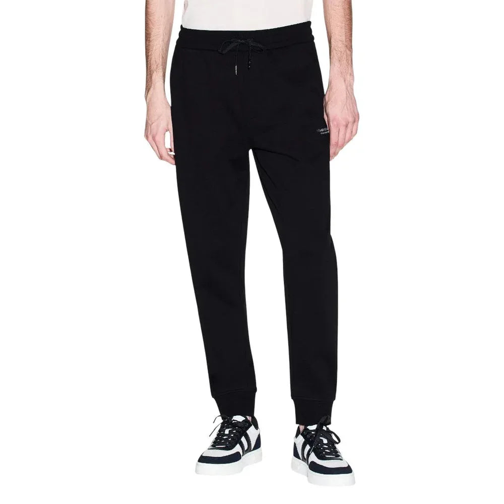 Armani Exchange Black Cotton Joggers (Workout Pants)