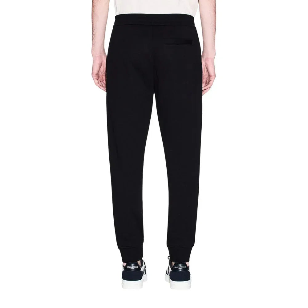 Armani Exchange Black Cotton Joggers (Workout Pants)