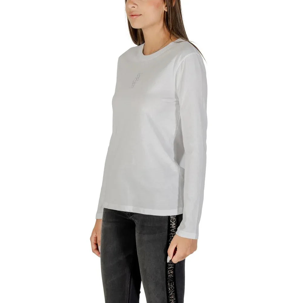 Armani Exchange White Cotton Long Sleeve T-Shirt - Zeiniez