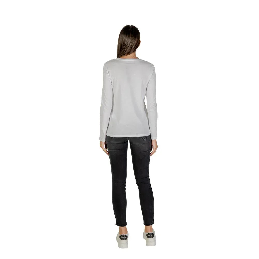 Armani Exchange White Cotton Long Sleeve T-Shirt - Zeiniez