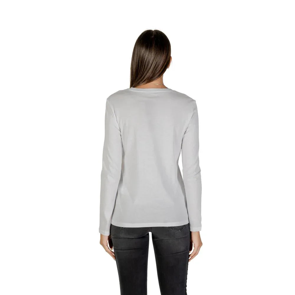Armani Exchange White Cotton Long Sleeve T-Shirt - Zeiniez