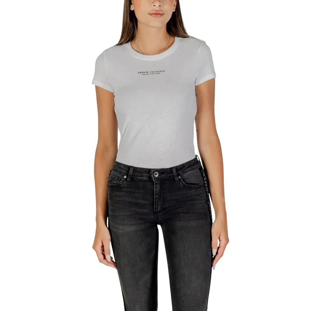Armani Exchange White Cotton T-Shirt - Zeiniez