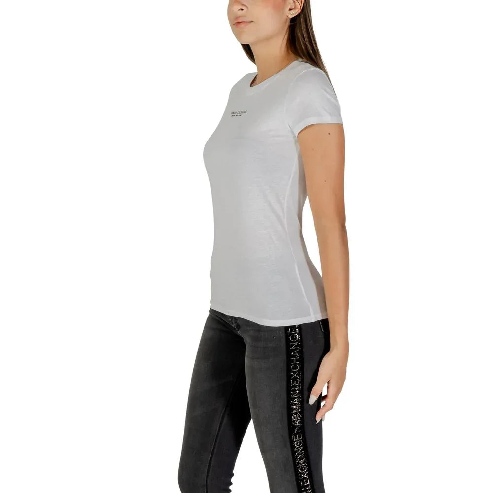 Armani Exchange White Cotton T-Shirt - Zeiniez