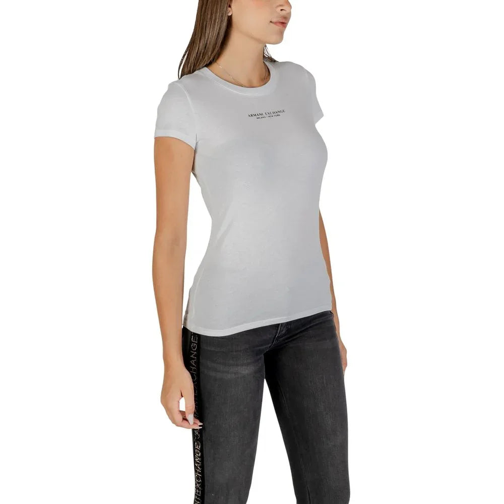 Armani Exchange White Cotton T-Shirt - Zeiniez