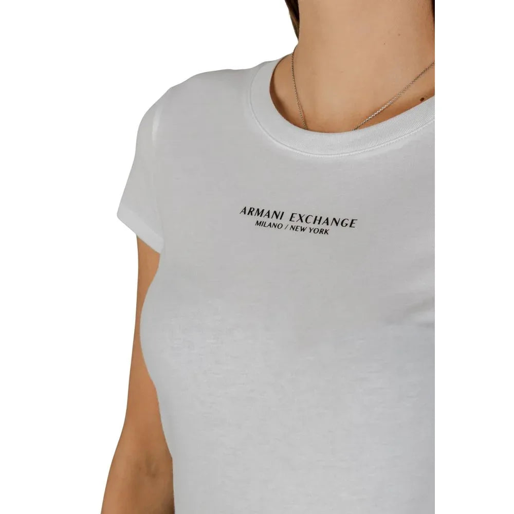 Armani Exchange White Cotton T-Shirt - Zeiniez