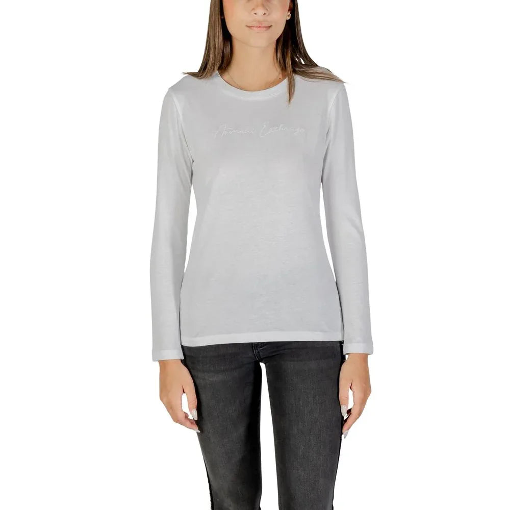 Armani Exchange White Cotton Long Sleeve T-Shirt