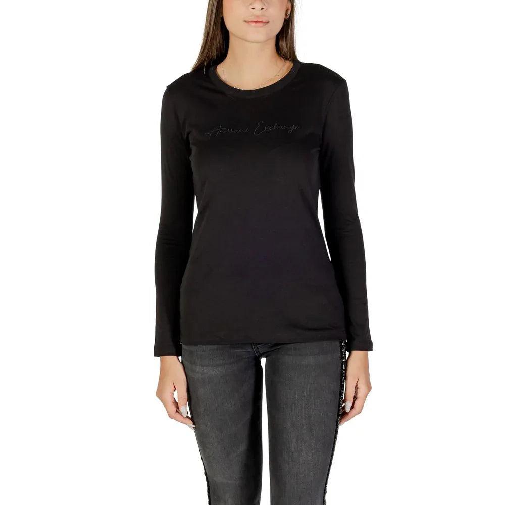 Armani Exchange Black Cotton Long Sleeve T-Shirt - Zeiniez