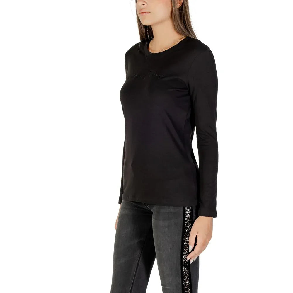 Armani Exchange Black Cotton Long Sleeve T-Shirt - Zeiniez