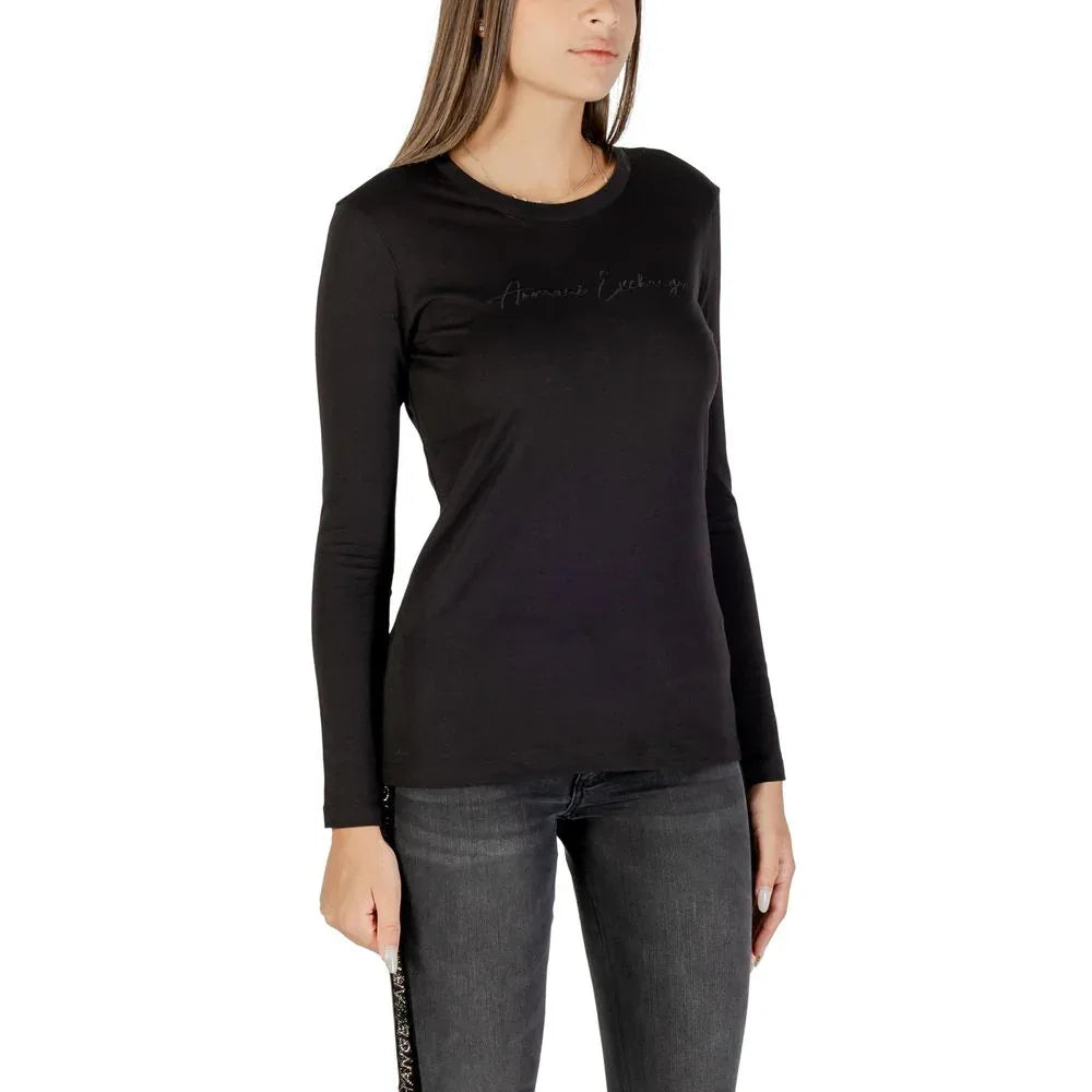 Armani Exchange Black Cotton Long Sleeve T-Shirt - Zeiniez