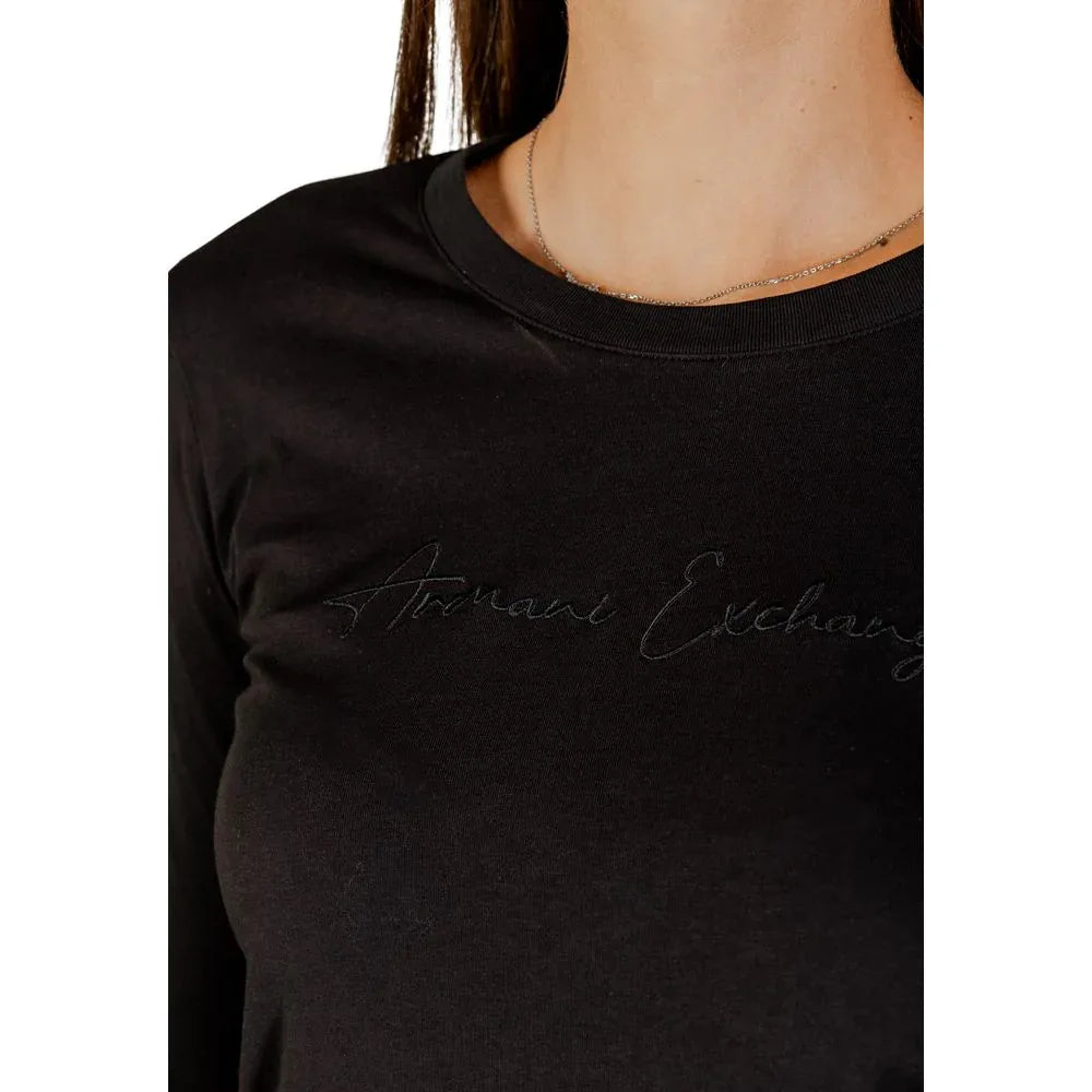 Armani Exchange Black Cotton Long Sleeve T-Shirt - Zeiniez