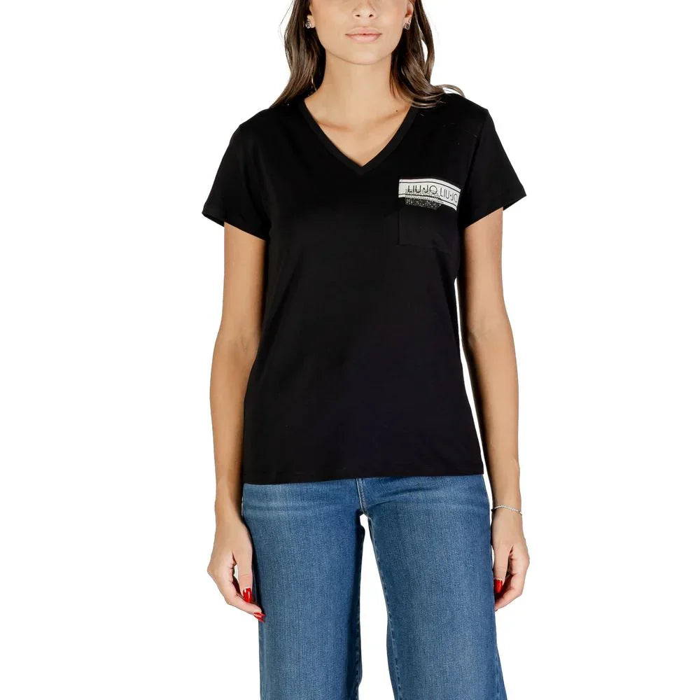 Liu Jo Black Cotton T-Shirt - Zeiniez
