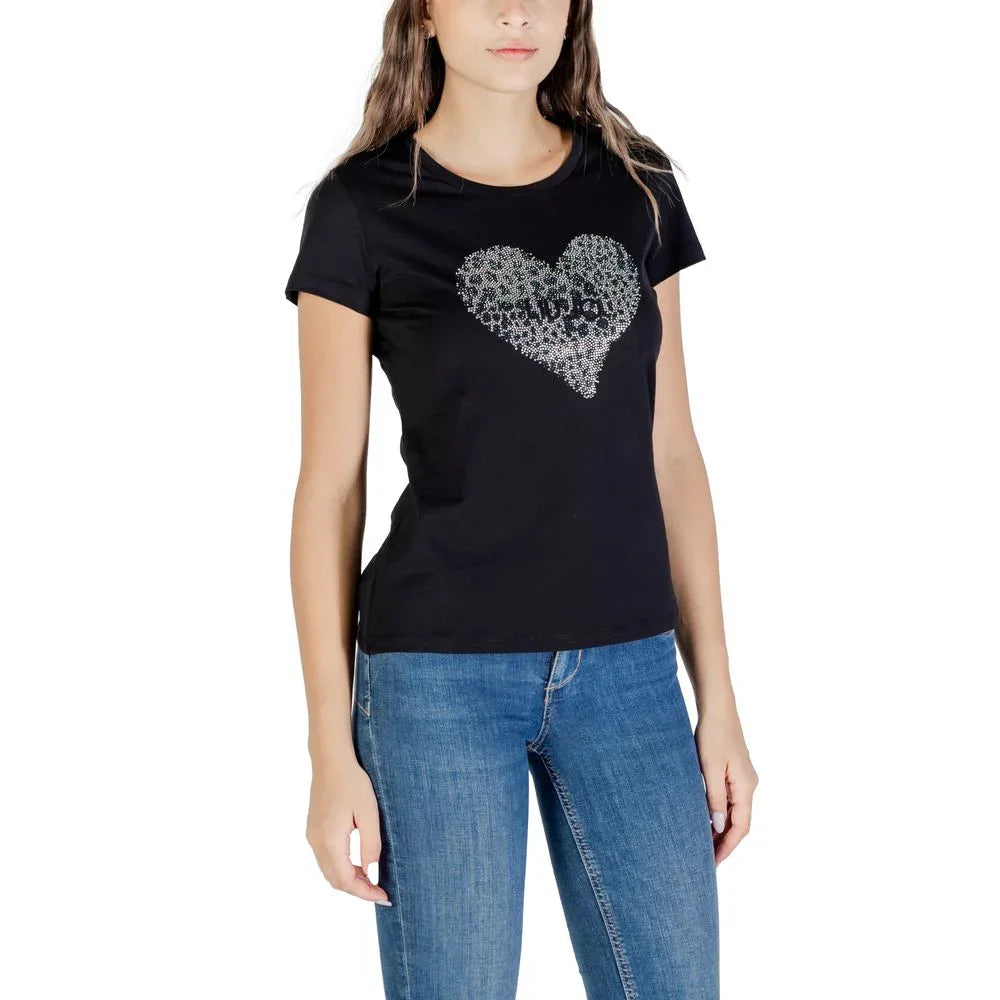 Liu Jo Black Cotton T-Shirt - Zeiniez