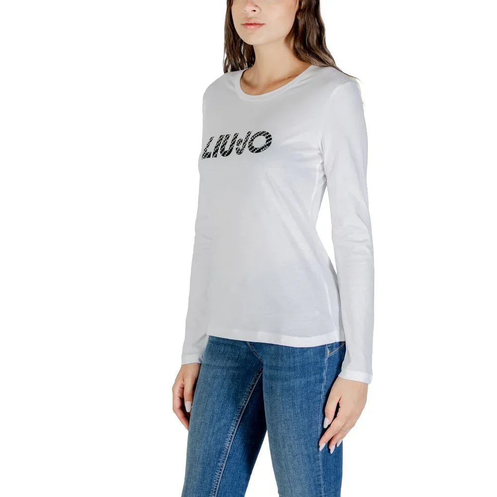 Liu Jo White Cotton Long Sleeve T-Shirt - Zeiniez