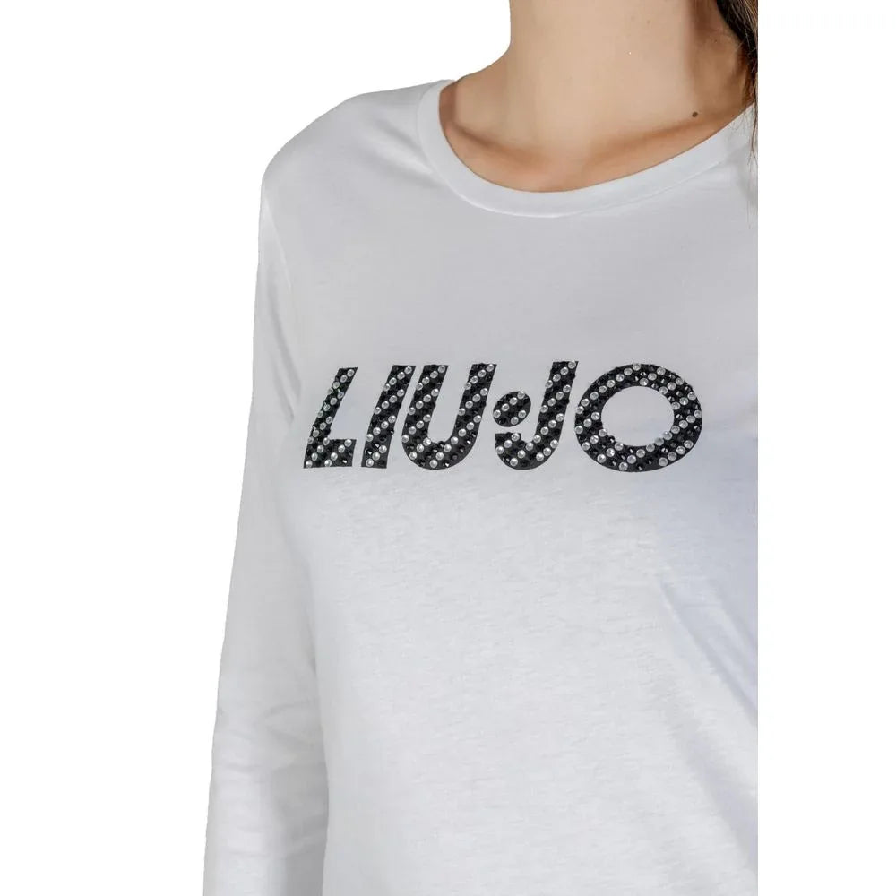 Liu Jo White Cotton Long Sleeve T-Shirt - Zeiniez