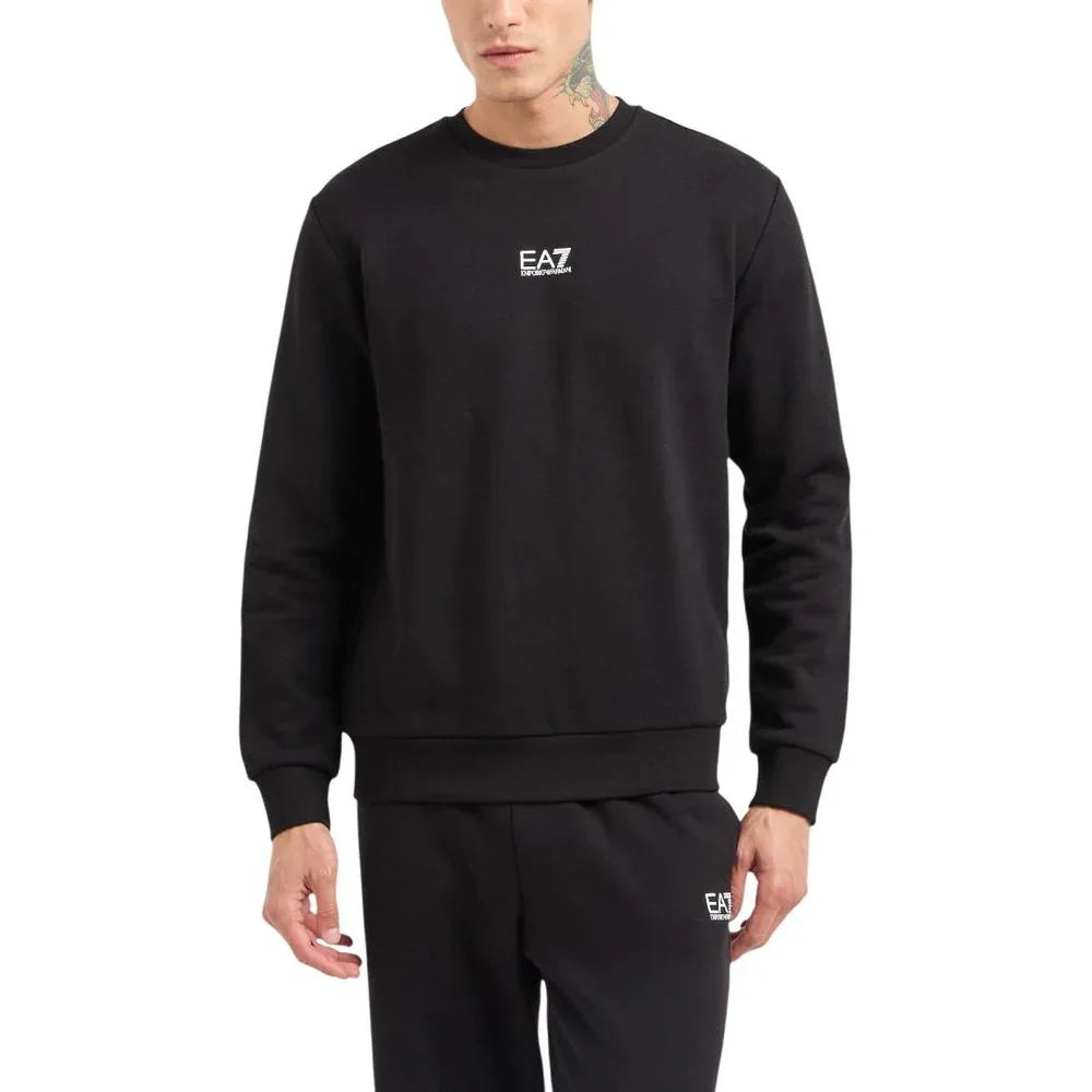 EA7 Emporio Armani Black Cotton Sweatshirt