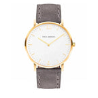 PAUL HEWITT Gray Leather Dress Watch