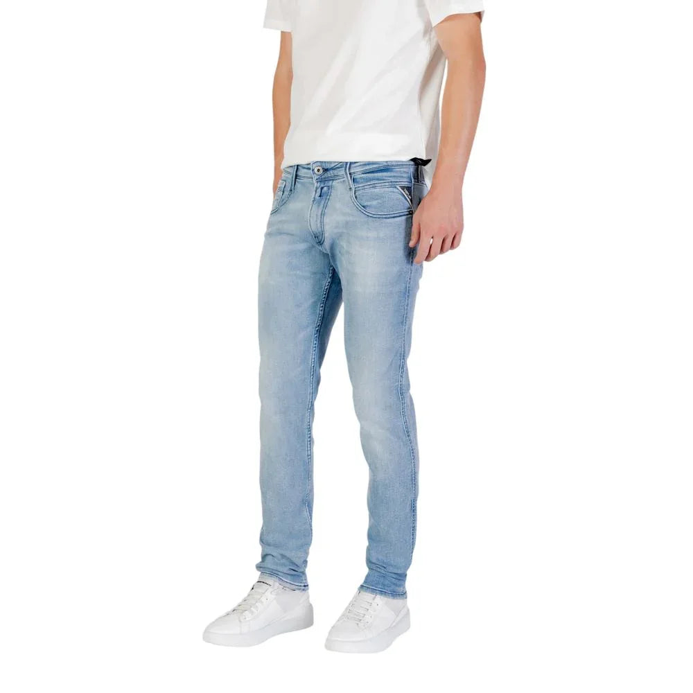 Replay Light Blue Cotton Relaxed Fit Jeans - Zeiniez