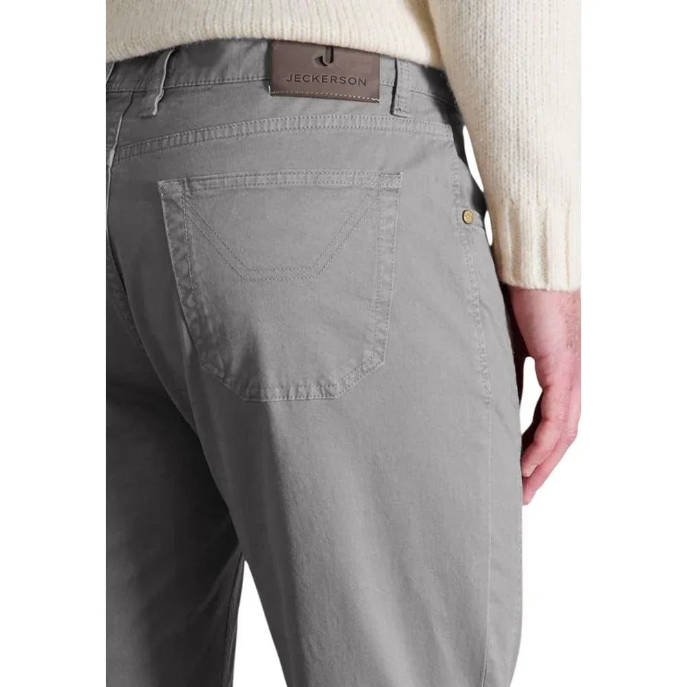 Jeckerson Gray Cotton Skinny Pants - Zeiniez